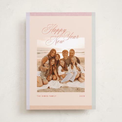 This is a sunrise new year photo cards with standard by Meg Gleason called sunny new year printing on recycled smooth signature in standard