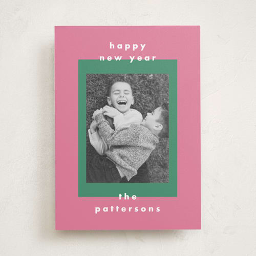This is a watermelon new year photo cards with standard by AK Graphics called colorblock printing on recycled smooth signature in standard