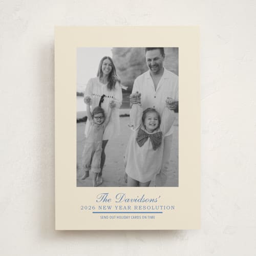 This is a eggnog new year photo cards with standard by Baumbirdy called resolutions printing on recycled smooth signature in standard
