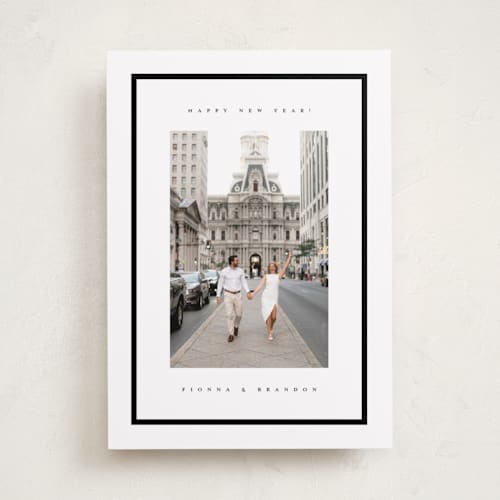 This is a snow new year photo cards with standard by Adelyn T. called chic printing on recycled smooth signature in standard