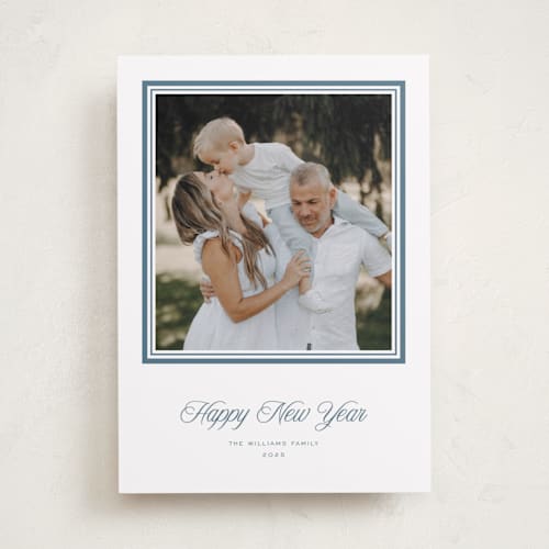 This is a winterberry new year photo cards with standard by Blustery August called lauren printing on recycled smooth signature in standard