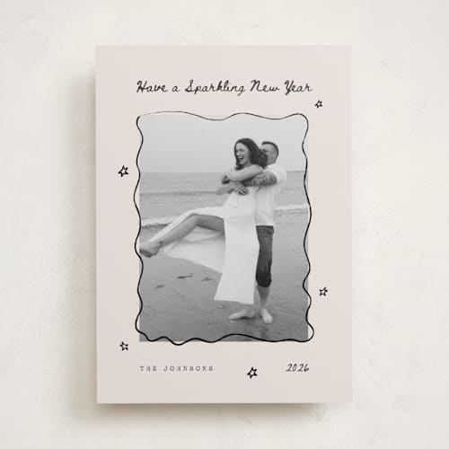 This is a ink new year photo cards with standard by Poised Avenue called new year doodles printing on recycled smooth signature in standard