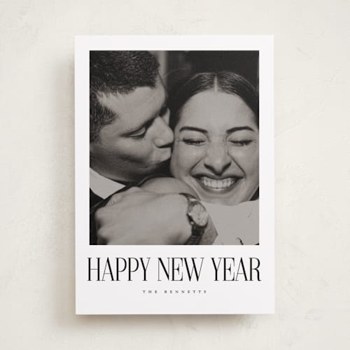 This is a snowflakes new year photo cards with standard by Lucrecia Caporale called the new minimal printing on recycled smooth signature in standard