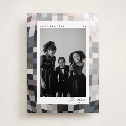 This is a moon new year photo cards with standard by Pixel and Hank called the disco printing on recycled smooth signature in standard