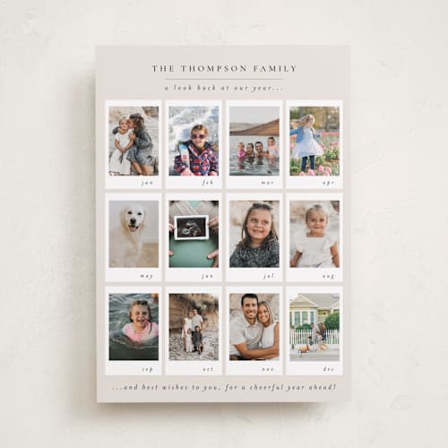 This is a ecru new year photo cards with standard by Meggy Masters called memory album printing on recycled smooth signature in standard