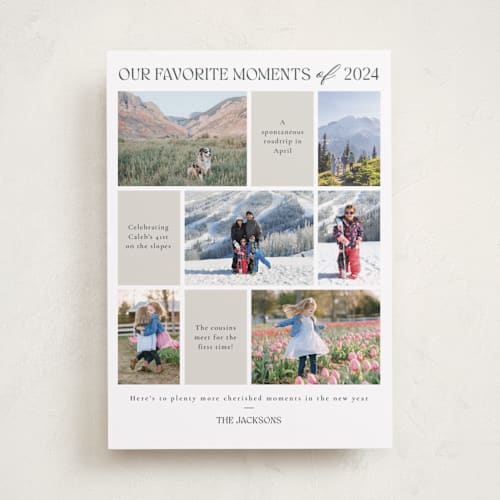This is a tinsel new year photo cards with standard by Adelyn T. called favourite moments printing on recycled smooth signature in standard