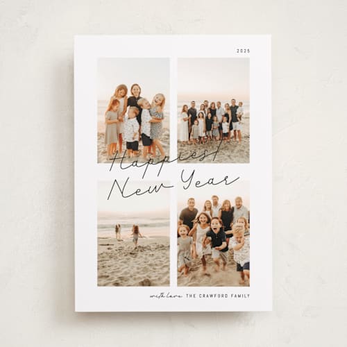 This is a ink new year photo cards with standard by Blustery August called postcard greetings printing on recycled smooth signature in standard