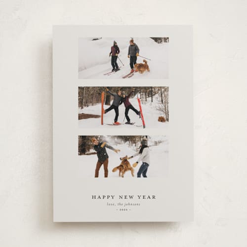 This is a mist new year photo cards with standard by Stephanie Heinrich Godbout called simply collaged printing on recycled smooth signature in standard