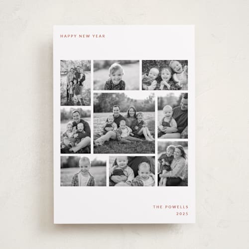 This is a santa new year photo cards with standard by Sumak Studio called happy nine printing on recycled smooth signature in standard