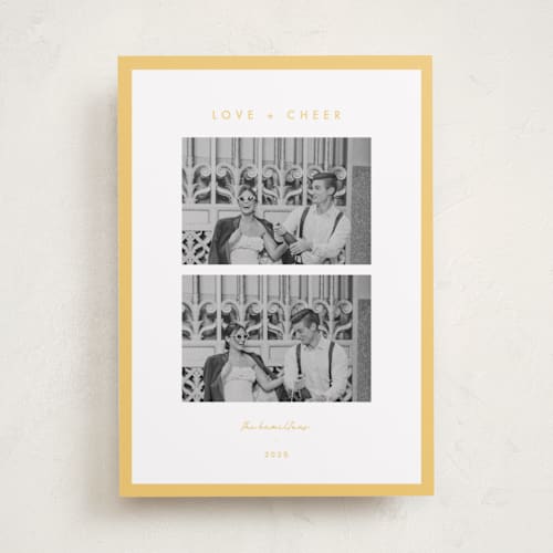 This is a sunrise new year photo cards with standard by Blustery August called bold printing on recycled smooth signature in standard
