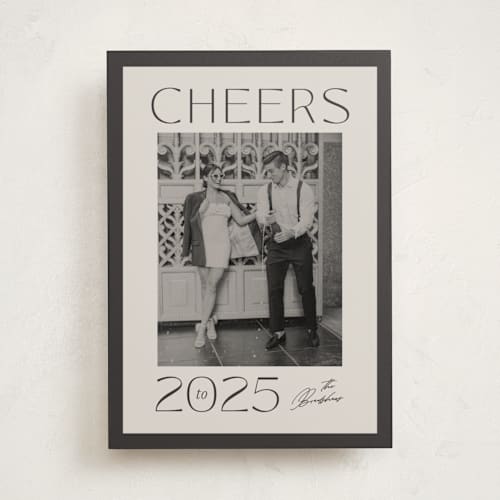 This is a coal new year photo cards with standard by Creo Study called contemporary boldness printing on recycled smooth signature in standard