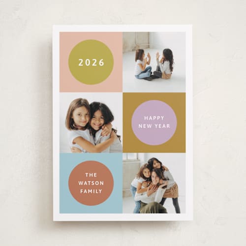 This is a citrine new year photo cards with standard by Kelly Watkins called colorful printing on recycled smooth signature in standard