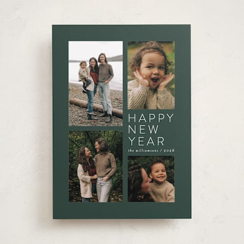 This is a ivy new year photo cards with standard by Jen Tips called all aglow printing on recycled smooth signature in standard