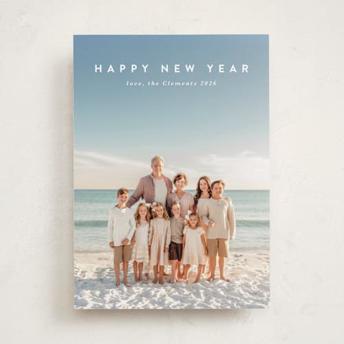This is a snow new year photo cards with standard by Lucrecia Caporale called minimal style printing on recycled smooth signature in standard