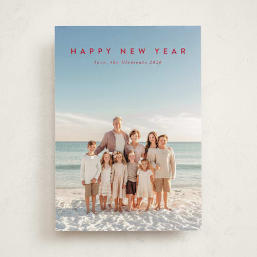 This is a berry new year photo cards with standard by Lucrecia Caporale called minimal style printing on recycled smooth signature in standard