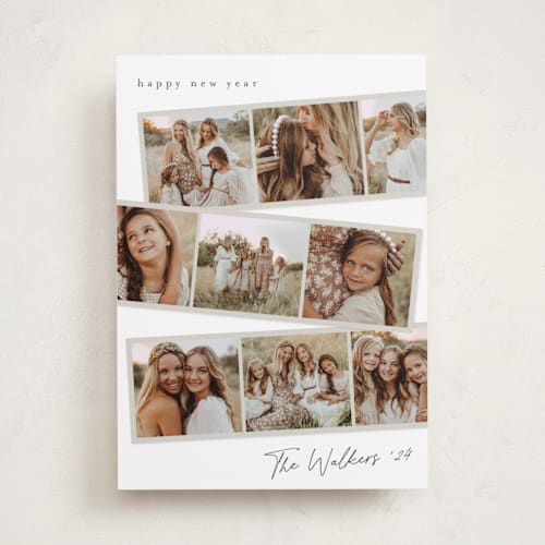 This is a vanilla new year photo cards with standard by Stacey Meacham called the reel printing on recycled smooth signature in standard