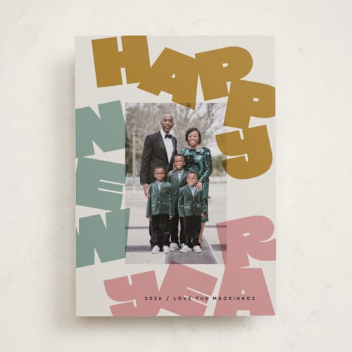 This is a sunshine new year photo cards with standard by Lori Wemple called fun new year printing on recycled smooth signature in standard