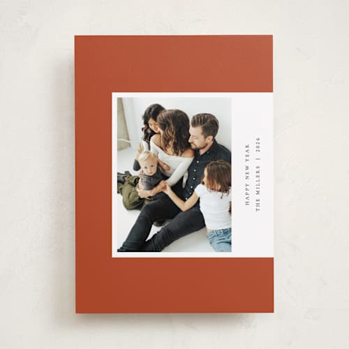 This is a rust new year photo cards with standard by Sumak Studio called aside printing on recycled smooth signature in standard