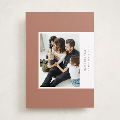 This is a blush new year photo cards with standard by Sumak Studio called aside printing on recycled smooth signature in standard