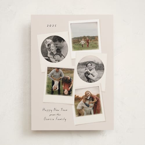 This is a vintage new year photo cards with standard by Kamala Nahas called insta cheer printing on recycled smooth signature in standard