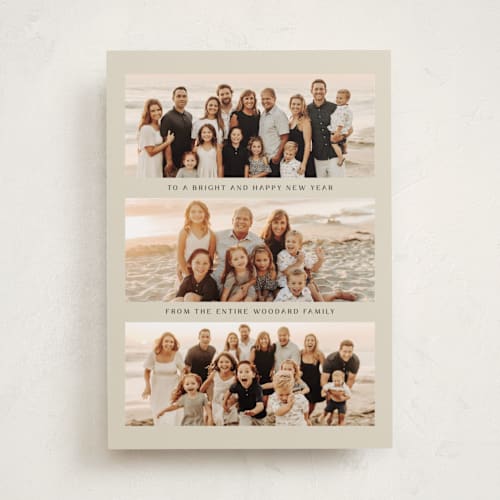 This is a cashmere new year photo cards with standard by Kelsey Mucci called bright and happy family printing on recycled smooth signature in standard