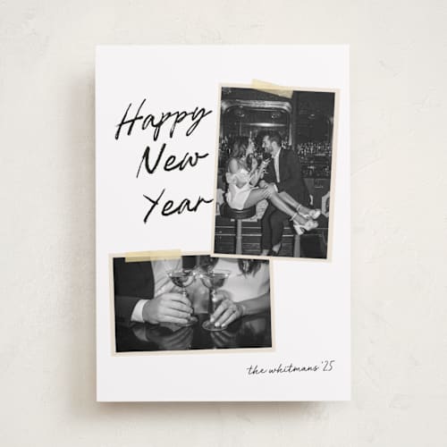 This is a noir new year photo cards with standard by Morgan Kendall called album printing on recycled smooth signature in standard