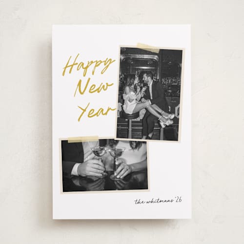 This is a bell new year photo cards with standard by Morgan Kendall called album printing on recycled smooth signature in standard