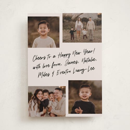 This is a chai latte new year photo cards with standard by Owl and Toad called little note printing on recycled smooth signature in standard