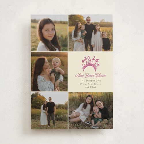 This is a plum new year photo cards with standard by Erika Firm called new year headband printing on recycled smooth signature in standard