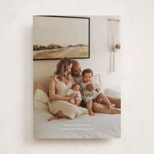 This is a snow new year photo cards with standard by Ani Somi called minima printing on recycled smooth signature in standard