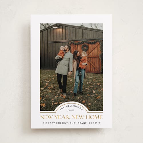This is a caramel new year photo cards with standard by Iveta Angelova called new home printing on recycled smooth signature in standard