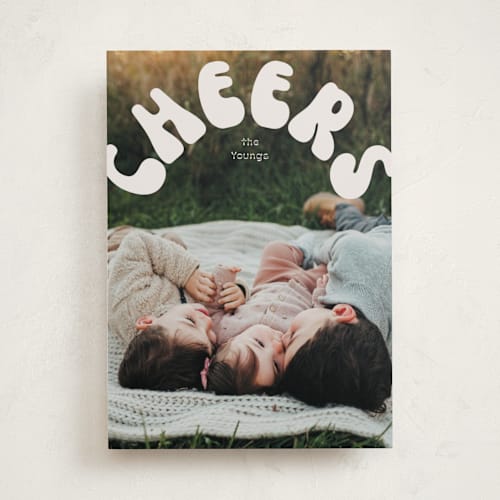 This is a latte new year photo cards with standard by Baumbirdy called bubbly cheers printing on recycled smooth signature in standard
