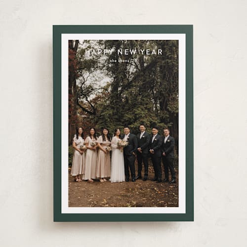 This is a evergreen new year photo cards with standard by Stacey Meacham called bold frame printing on recycled smooth signature in standard