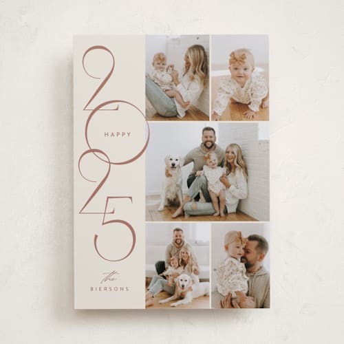 This is a chai new year photo cards with standard by Jessica Williams called stacked gallery printing on recycled smooth signature in standard