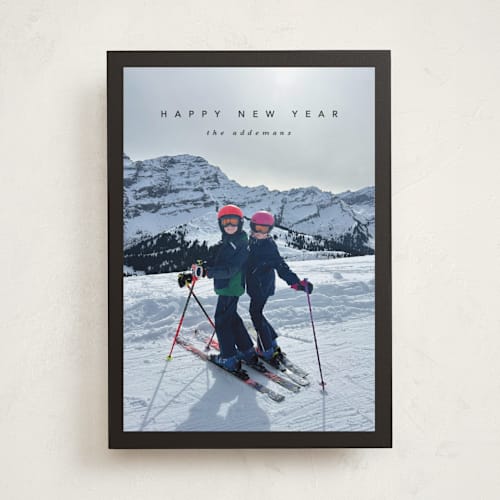 This is a charcoal new year photo cards with standard by Lucrecia Caporale called timeless charm printing on recycled smooth signature in standard