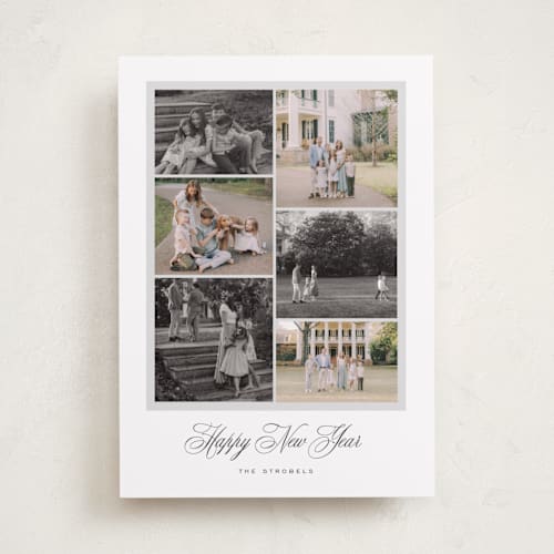 This is a moon new year photo cards with standard by Sara Hicks Malone called claremont printing on recycled smooth signature in standard