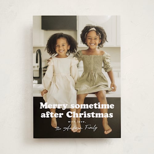 This is a snowflake new year photo cards with standard by Hudson meet Rose called sometime printing on recycled smooth signature in standard