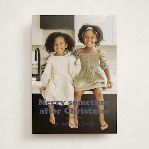 This is a moonlight new year photo cards with standard by Hudson meet Rose called sometime printing on recycled smooth signature in standard