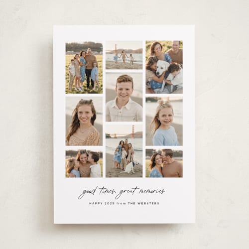 This is a zebra new year photo cards with standard by Lea Delaveris called memory collage printing on recycled smooth signature in standard