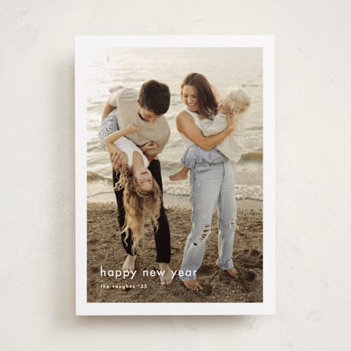 This is a cotton holiday photo cards with standard by Stacey Meacham called minimalist border printing on recycled smooth signature in standard