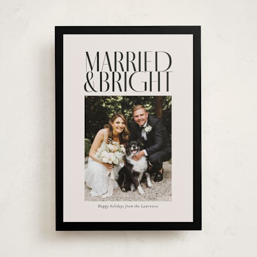 This is a ink holiday photo cards with standard by Ekko Studio called married & bright printing on recycled smooth signature in standard