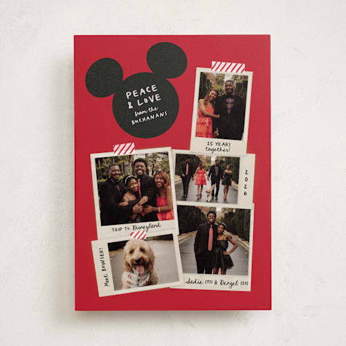 This is a candy apple holiday photo cards with standard by Kamala Nahas called disney mickey instantaneous printing on recycled smooth signature in standard