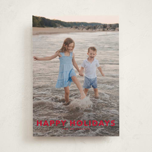 This is a cherry holiday photo cards with standard by Angela Thompson called simple type printing on recycled smooth signature in standard