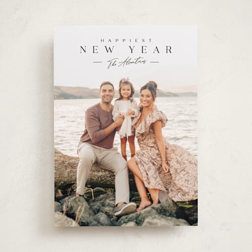 This is a raven holiday photo cards with standard by Kaydi Bishop called summit printing on recycled smooth signature in standard