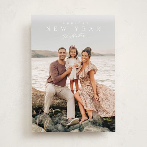 This is a snow holiday photo cards with standard by Kaydi Bishop called summit printing on recycled smooth signature in standard