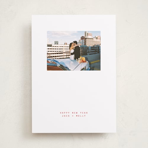 This is a berry holiday photo cards with standard by JoAnn Jinks called max printing on recycled smooth signature in standard