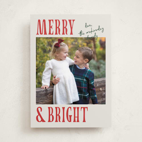 This is a apple holiday photo cards with standard by Kelly Watkins called merry modern printing on recycled smooth signature in standard