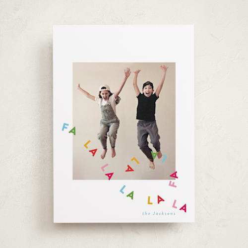 This is a sprinkles holiday photo cards with standard by Jackie Crawford called toboggan printing on recycled smooth signature in standard