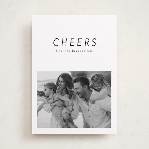 This is a charcoal holiday photo cards with standard by Lucrecia Caporale called aera printing on recycled smooth signature in standard