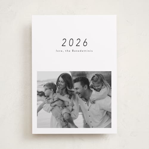 This is a charcoal holiday photo cards with standard by Lucrecia Caporale called aera printing on recycled smooth signature in standard